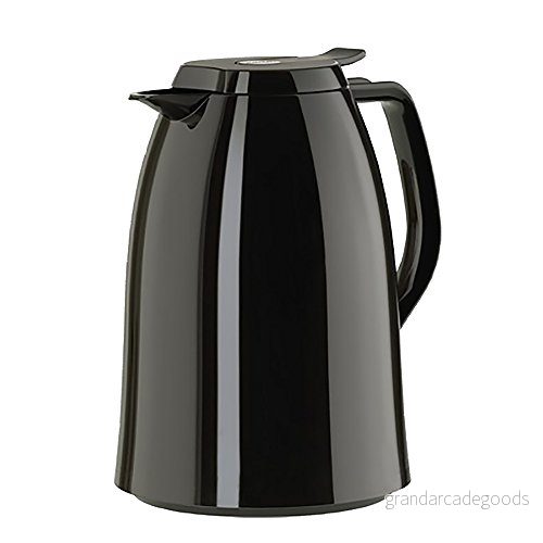 Emsa Mambo 517009 Termoskanna 1,5 liter Quick Tip förslutning 100% tät Håller 12 h varm/24 kall högglans svart 4009049431208