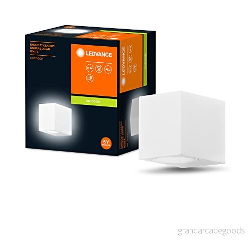 LEDVANCE ENDURA Classic Square Down utomhusvägglampa, vit, GU10-sockel (max 35W), kan förses med normal eller smart lampa, ned- upp/ned-typ, IP44-skydd 4058075763661 LEDVANCE ENDURA Classic Square Down utomhusvägglampa, vit, GU10-sockel (max 35W), kan förses med normal eller smart lampa, ned- upp/ned-typ, IP44-skydd 4058075763661