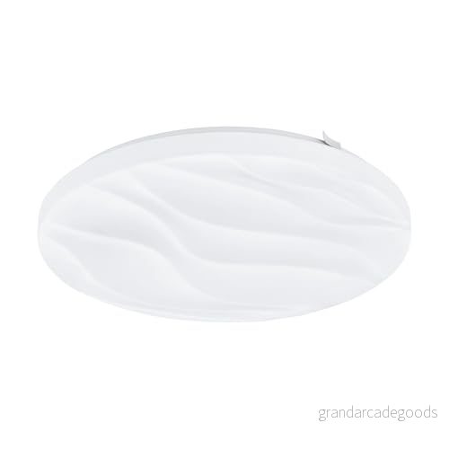EGLO Benariba, 1 ljuskälla, modern, taklampa av stål och plast i vitt, vardagsrumslampa, varm vit, Ø 33 cm 9002759993436
