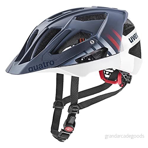 uvex quatro cc säker mtb hjälm för kvinnor och män individuell justerbar passform justerbart visir deep space white matt 52 57 cm 4043197347592
