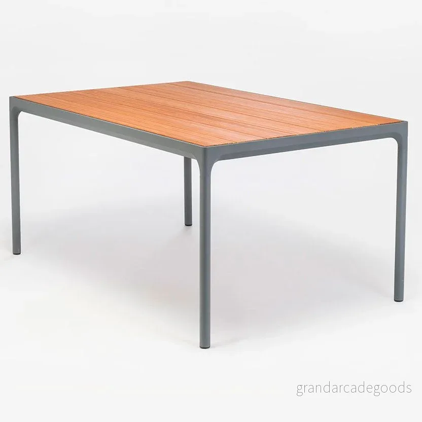 HOUE FOUR Table Trädgårdsbord Grey/Bamboo 90x160 H74 x W90 D160 cm 5714098007272