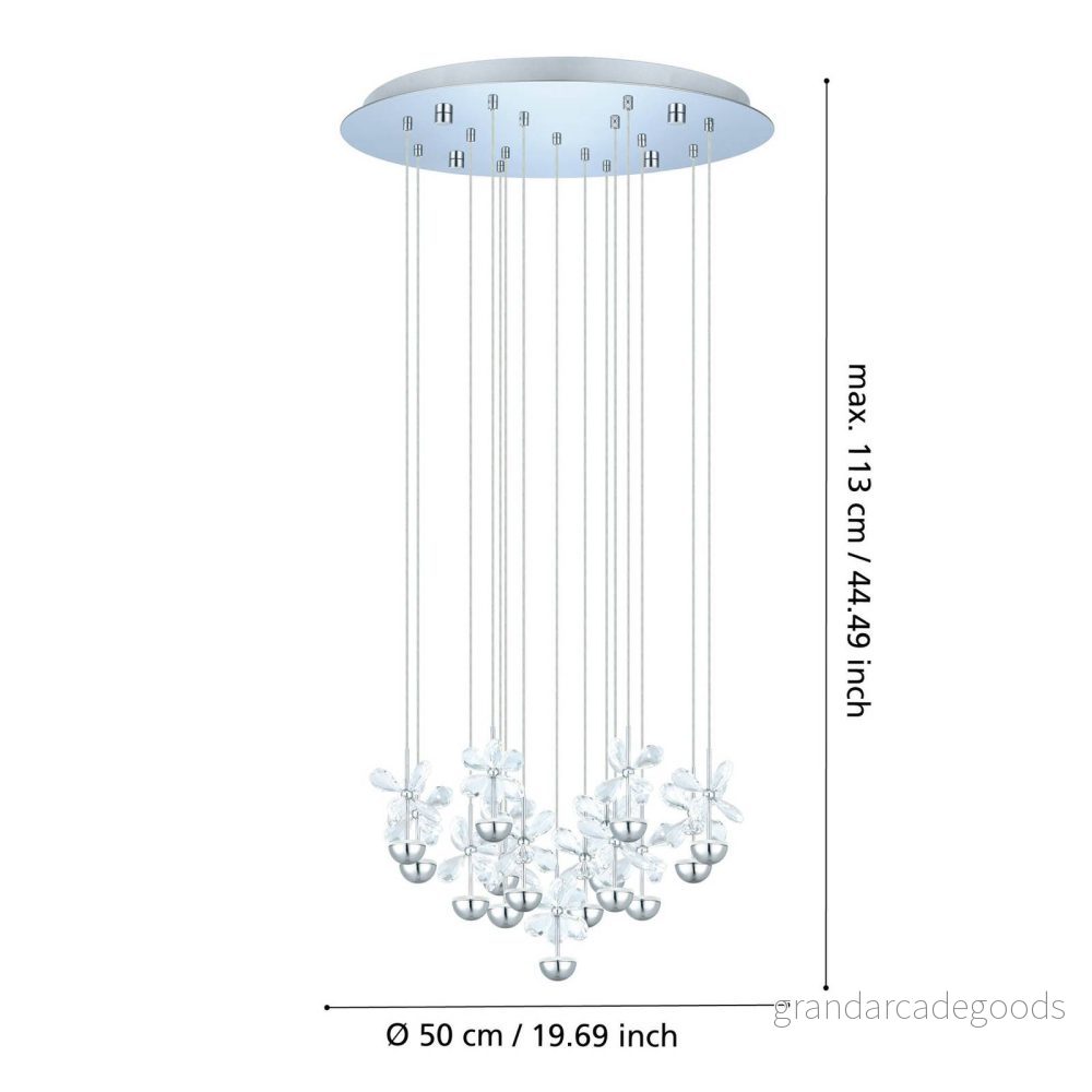 EGLO Stars Of Light LED hänglampa Pianopoli krom Ø 50 cm 9002759936624