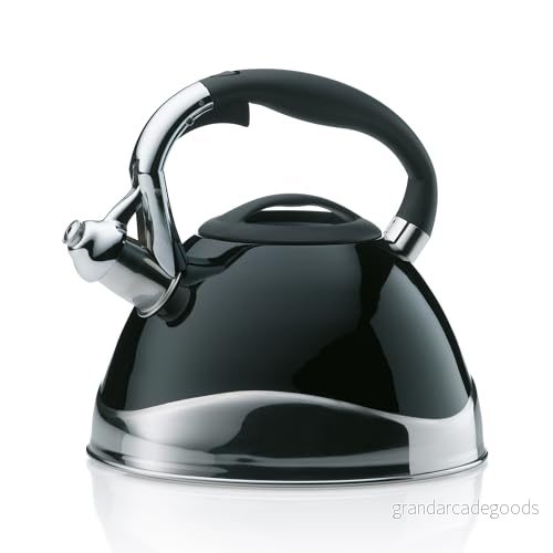 kela Induktion 3 l med säker öppning av piplocket knapp, VARUS, tekanna, campingvattenkanna, rostfritt stål, svart, 4025457116568