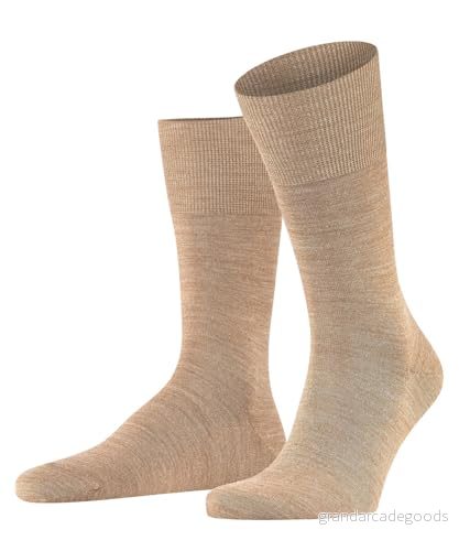 FALKE herr Strumpor Airport M So ull bomull enfärgat 1 par, Brun Nutmeg Melange 5410, 47-48 4004757079063