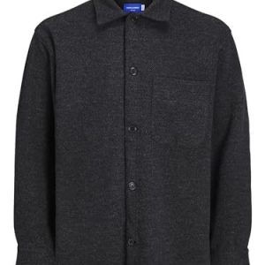 Bestseller A/S Jorzac Melange Overshirt Ls Sn pikétröja för män, svart, L 5715422478867 Bestseller A/S Jorzac Melange Overshirt Ls Sn pikétröja för män, svart, L 5715422478867