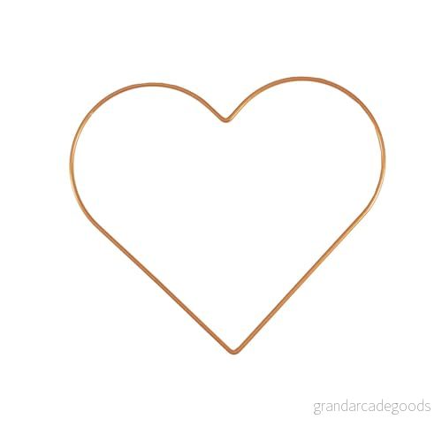 Vaessen Creative Metallring Ø 25 cm x 3 mm i Färgen Guld Stålring Hjärta Dekoring Metall för Pyssel, Torkade Blommor, Makramé, Drömfångare, Mobiler och Väggdekoration 8716052233397
