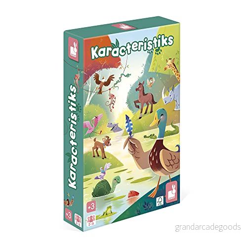 Janod Karakteristik Pedagogiskt brädspel för barn tema djur snabbspel 2 till 6 spelare FSC certifierad från 3 år, J02621 3700217326210