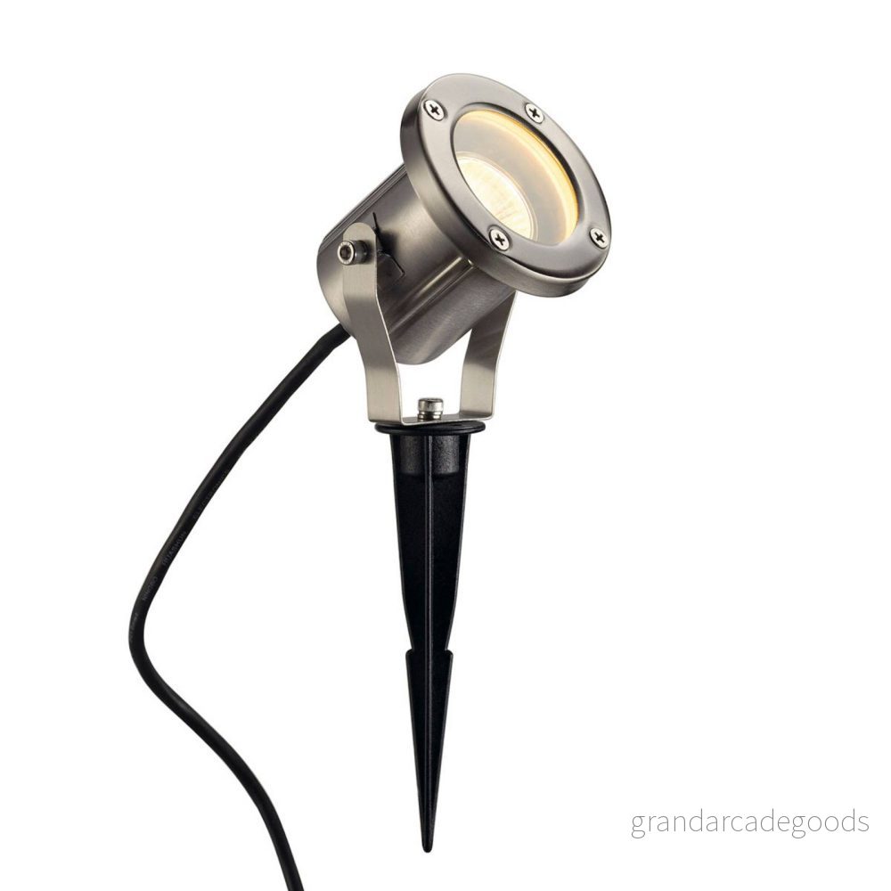SLV Nautilus 10 spotlight med jordspett, rund, rostfritt stål 4024163137195