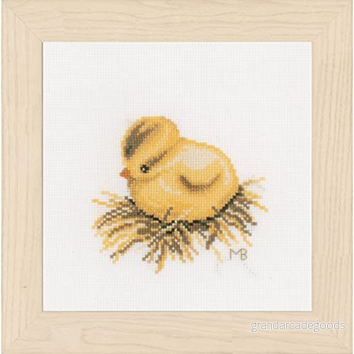Lanarte siffertemönstrad kyckling Aida korsstygn, bomull, flerfärgad, 13 x 0,3 cm 5413480546374