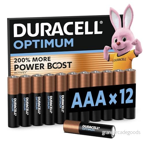 DURACELL Optimum AAA batterier (12 pack) Alkaliska 1,5 V 200 % mer Power Boost material Uppfyller moderna enheters behov 100 återvinningsbara, 0 plast i förpackningen MX1500 5000394137936