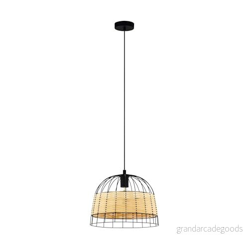 EGLO Hänglampa Anwick av stål/rotting, Ø 37 cm 9002759433116 EGLO Hänglampa Anwick av stål/rotting, Ø 37 cm 9002759433116