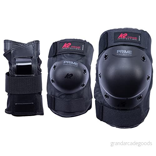 K2 Herrar Cykling Skyddset, Prime Pad Set M, Svart/Röd, M (Knä: A:38 42cm B:34 37cm / Armbåge: A:25 28cm B:24 27cm Handled: A:21 23cm B:18 20cm) 886745856955