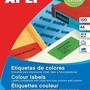 APLI 12993 Permanenta röda etiketter 105,0 x 148,0 mm 20 ark 8410782129936