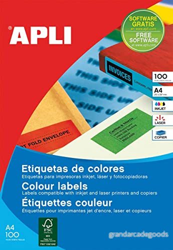 APLI 12993 Permanenta röda etiketter 105,0 x 148,0 mm 20 ark 8410782129936