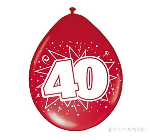 Folat 40 Years Balloons Ruby Red 8 stycken 8714572214759