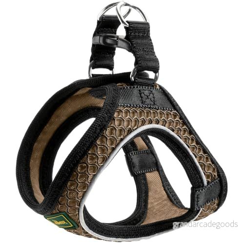 HUNTER HILO COMFORT Sele för små hundar, med nätmaterial och reflekterande element, brun, XXS 4016739666819