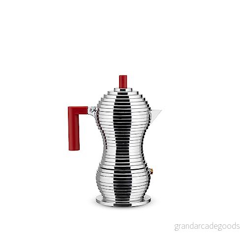 Alessi Kaffebryggare, PA, Aluminiumgjutning, Röd, 3 Koppar 8003299412662