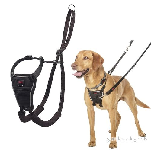 HALTI No Pull anti dragsele, medium storlek förhindrar att din hund drar i kopplet, vadderat bröst och benbälte, reflekterande bältesmaterial, enkel justering användning 886284152204