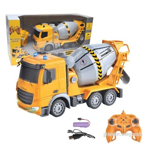 Lexibook, Crosslander® Pro, RC Concrete Mixer, fjärrstyrd lastbilsblandare, ljuseffekter, 360 roterande tank, uppladdningsbar, RCP15 3380743094830