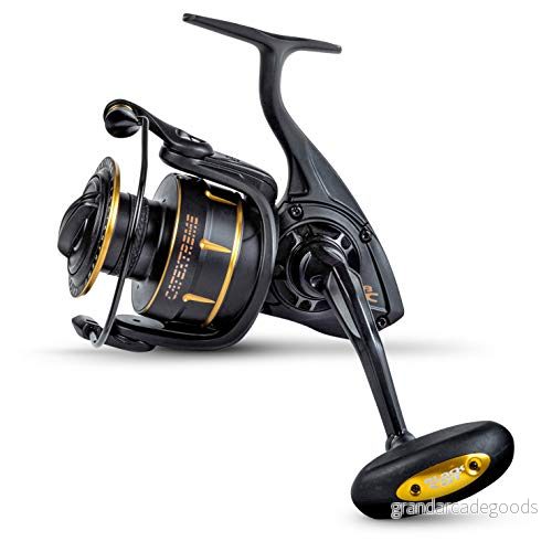 Black Cat Brutal stark Catextreme havskatt fiskerulle havshjul bromskraft 14 kg 6 kullager, svart gul, 85 4029569267699