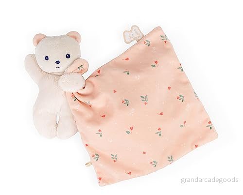 KALOO Carré Douceur björn gosefilt kärlekshandduk mjuk leksak duk 18 x cm rosa mjuka, miljövänliga material FSC presentförpackning från födseln, K972005 4894173100058