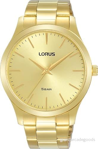 Lorus herrklocka kvarts guldutgåva med metallband RRX70HX9, Guld, Klänning 4894138356315