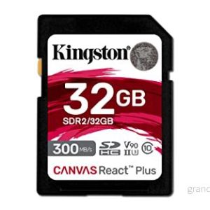 Kingston Canvas React Plus 32 GB SDHC minneskort UHS II 300R/260W U3 V90 för Full HD/4K/8K SDR2/32 740617301946 Kingston Canvas React Plus 32 GB SDHC minneskort UHS II 300R/260W U3 V90 för Full HD/4K/8K SDR2/32 740617301946