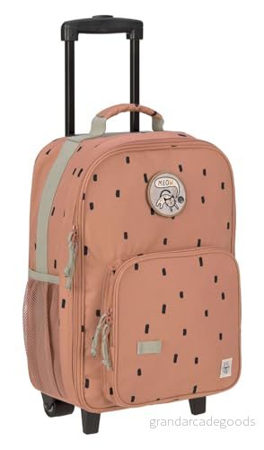 LÄSSIG Barnväska, trolley, resväska med teleskopstång och hjul för barn, handbagage, Glad tryck karamell, 40 cm, barnvagn vagn 4066239101280