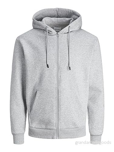 Jack & Jones Jjebradley Tröja med dragkedja, Medium, Ljusgrå melange 5715434106161