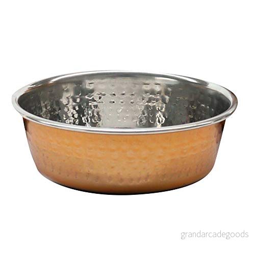 Rosewood 06205 Modern, halkfri mat och drickskål för hundar/husdjur av koppar/rostfritt stål, stor, 1900 ml 5025659062051