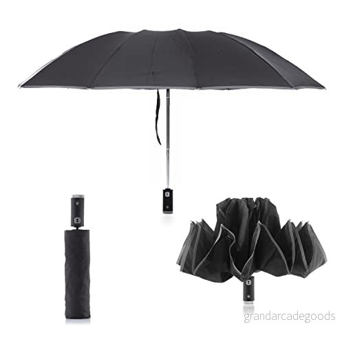 InnovaGoods® omvänd vikbar paraply med LED belysning Folbrella. Öppnas och stängs på ett sätt, ljus för ökad säkerhet. Perfekt hemmabruk utomhusbruk. 8435527823955