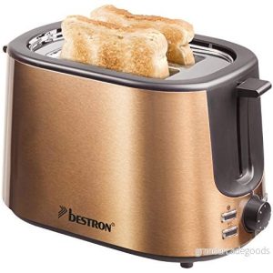 Bestron Brödrost med 2 rostkammare, smullåda och rostningsfäste för bröd, 1 000 W, rostfritt stål i kopparutseende 8712184055715 Bestron Brödrost med 2 rostkammare, smullåda och rostningsfäste för bröd, 1 000 W, rostfritt stål i kopparutseende 8712184055715