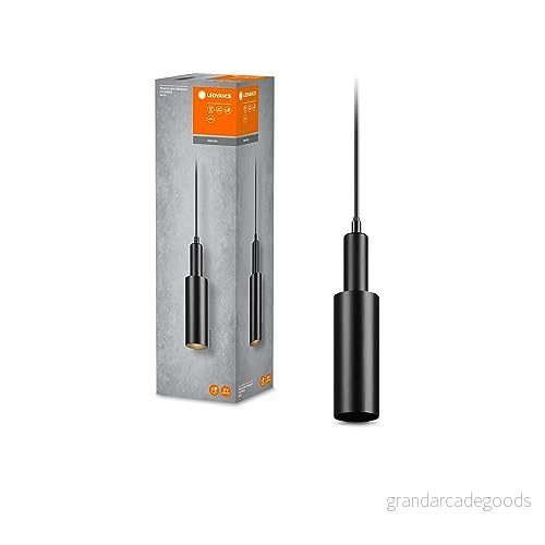LEDVANCE Tracklight Pendant Cylinder, Rail Pendulum Lights with GU10 Socket, lämpligt för lampor med -bas, nominell spänning: 220 ... 240 V, svart, höjd: 1500,00 mm, IP20, garanti: 5 år 4099854012754