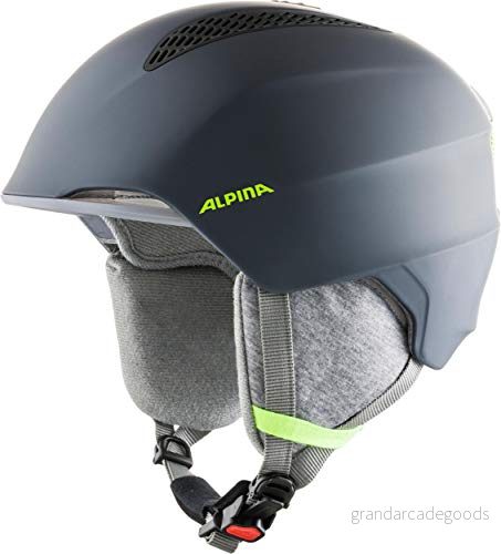 ALPINA Unisex - Barn, GRAND JR Skidhjälm, charcoal-neon yellow matt, 51-54 cm 4003692298287
