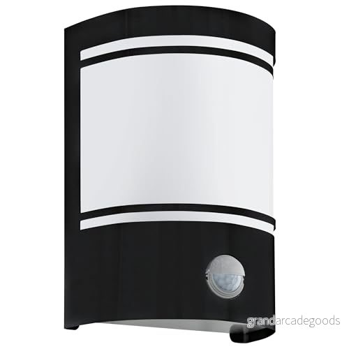 Eglo Utomhusvägglampa Cerno Med Rörelsevakt, Svart 9002759995669
