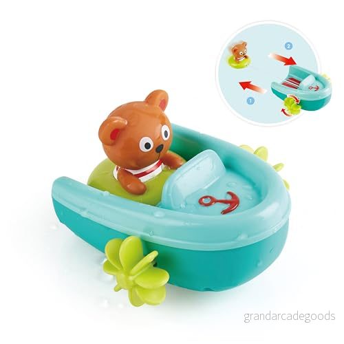 Hape E0217 uppblåsbar båt med dragmotor, färgglad 6943478031050