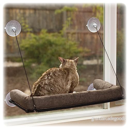 K&H Pet Products Ez Kitty Sill Deluxe med stöd, choklad, 30 x 63 cm 655199090907