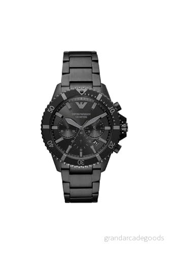 Emporio Armani Analog digital automatisk herrklocka med rem i polyester AR70010, Grafit och svart, talla única, armband 4064092034813