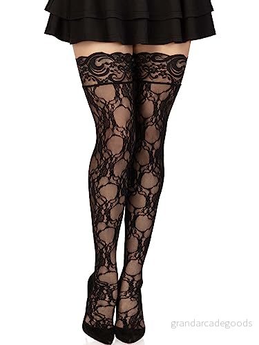 Leg Avenue 9985 Blütenspitze halterlose Strümpfe mit Stay up Silikon oben Einheitsgröße Strumpfe Damen 714718515267
