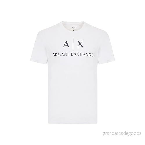 Armani Exchange T-shirt med print för män, Vit, 8nztcj 8054703932757