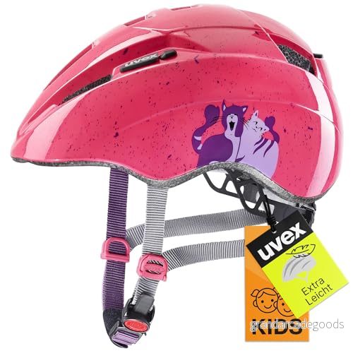 uvex kid 2 lätt cykelhjälm för barn individuell storleksanpassning anpassad LED belysning cats 46 52 cm 4043197346946