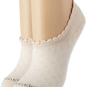 Calvin Klein Dam Diamond Open Work High Cut Footie (2 pack), naken, One Size 8720245221030