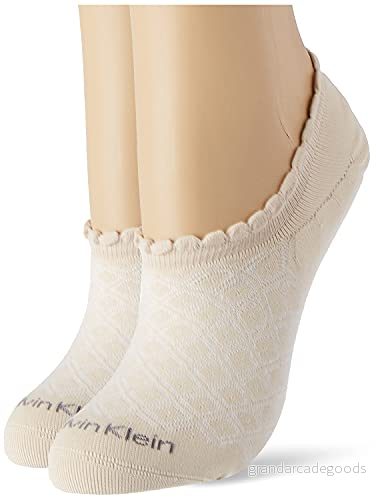 Calvin Klein Dam Diamond Open Work High Cut Footie (2 pack), naken, One Size 8720245221030