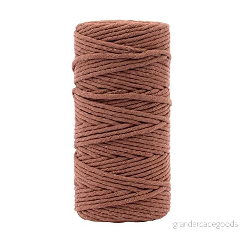 Vaessen Creative makramégarn brun, 3 mm x 100 m, 100% bomull, finns i olika färger, DIY, hantverk av dekoration som blomkorg, vägghängning, vindljus, drömfångare 8716052239542