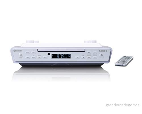 Lenco KCR 150 CD understruktur FM köksradio Bluetooth sändarminne 2 x 3 watt RMS inbyggd monteringssats AUX in ingång timerfunktion vit, A003089 8711902040842