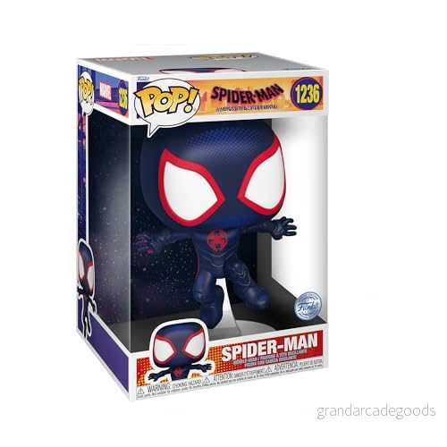 Funko Pop! Jumbo: Spindelman: Across The Spiderverse Miles Morales Spiderman Into 2 vinyl samlarfigur presentidé officiella handelsvaror filmfans 889698665896
