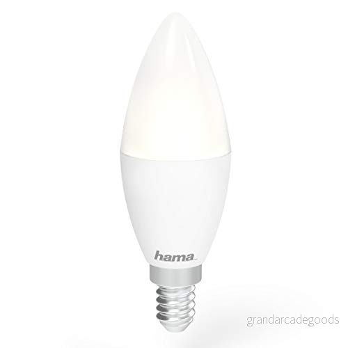 Hama WLAN lampa med lampsockel E14, (smart fungerar utan nav, LED belysning 5,5 W i ljusform, röst/appkontroll, smart hemlampa för olika ljusatmosfärer) vit 4047443446787