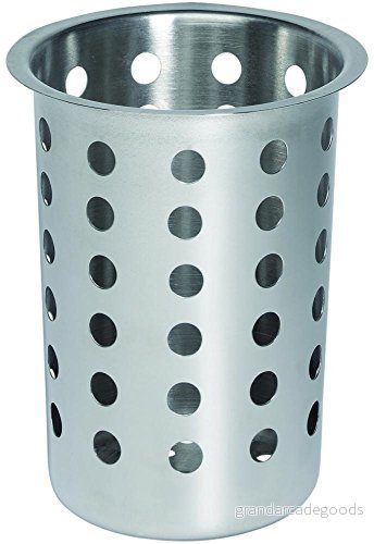 Bestickkorg rostfritt stål rund 9,7 cm, höjd 13,7 cm 4004133119994