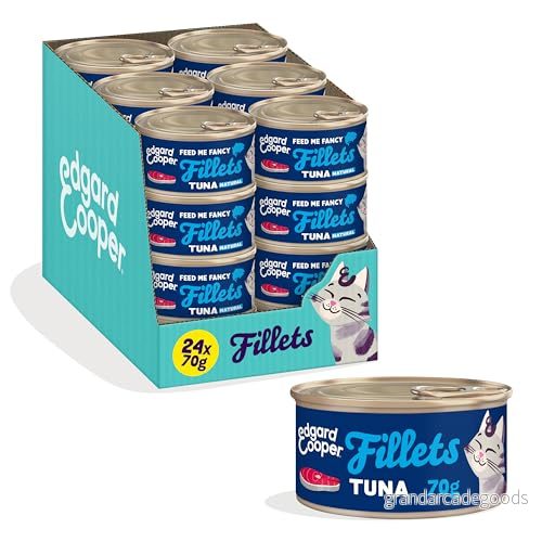 Edgard & Cooper Våtmat steriliserad katt eller aktiv biffar naturlig spannmålsfri burk 70 g x 24 tonfisk, kompletterande livsmedel hälsosam välsmakande och balanserad 5407009641947