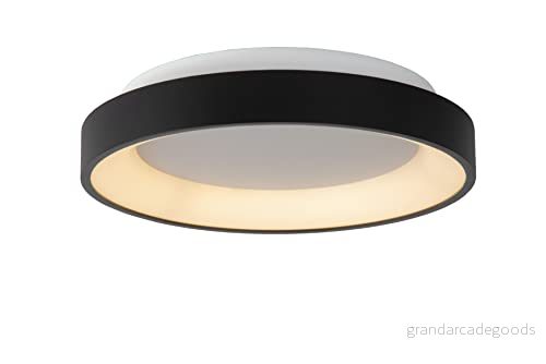 Lucide Vidal LED taklampa, svart, Ø 28 cm, dimbar, akryl 5411212460899